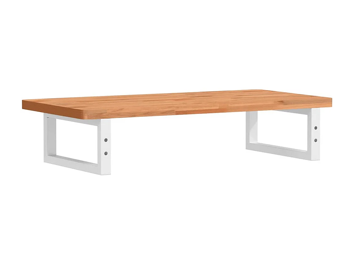 Waschbeckenregal Wandmontage Stahl und Massivholz Buche