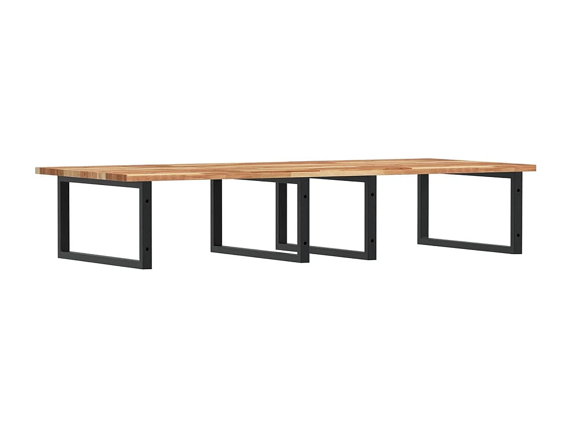 Ripiano a Parete per Lavabo in Acciaio e Massello di Acacia