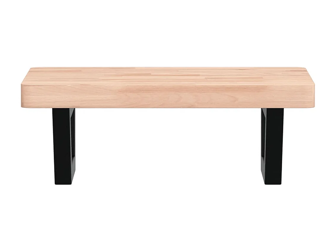 Ripiano a Parete per Lavabo in Acciaio e Massello di Faggio