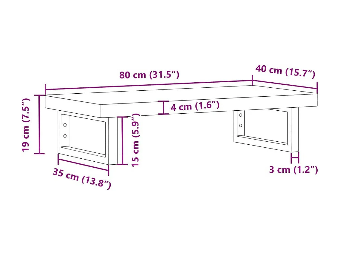 Badkamer wandschap staal en massief acaciahout