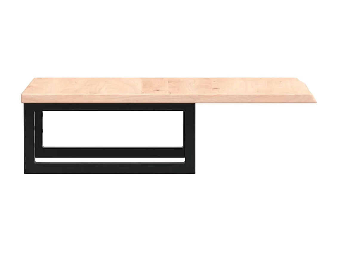 Waschtischplatte mit Halterung Stahl und Massivholz Eiche