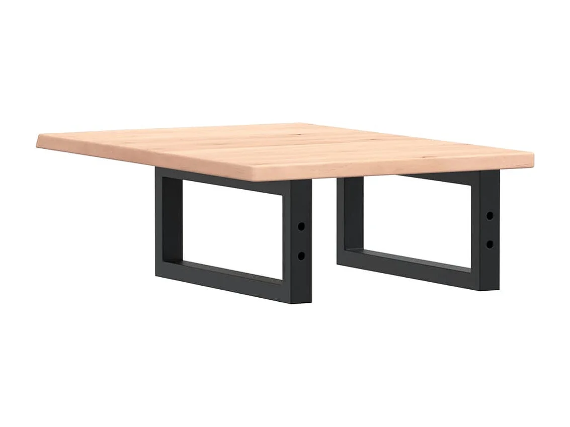 Waschtischplatte mit Halterung Stahl und Massivholz Eiche