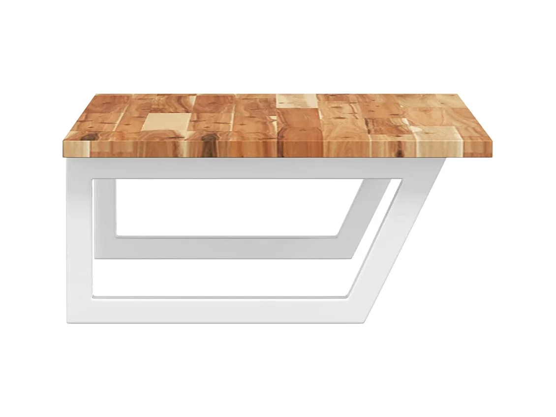 Étagère de vasque murale acier et bois massif d'acacia