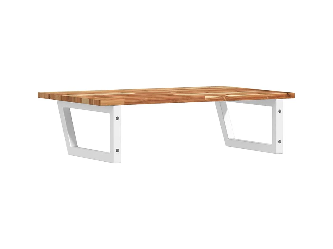 Étagère de vasque murale acier et bois massif d'acacia