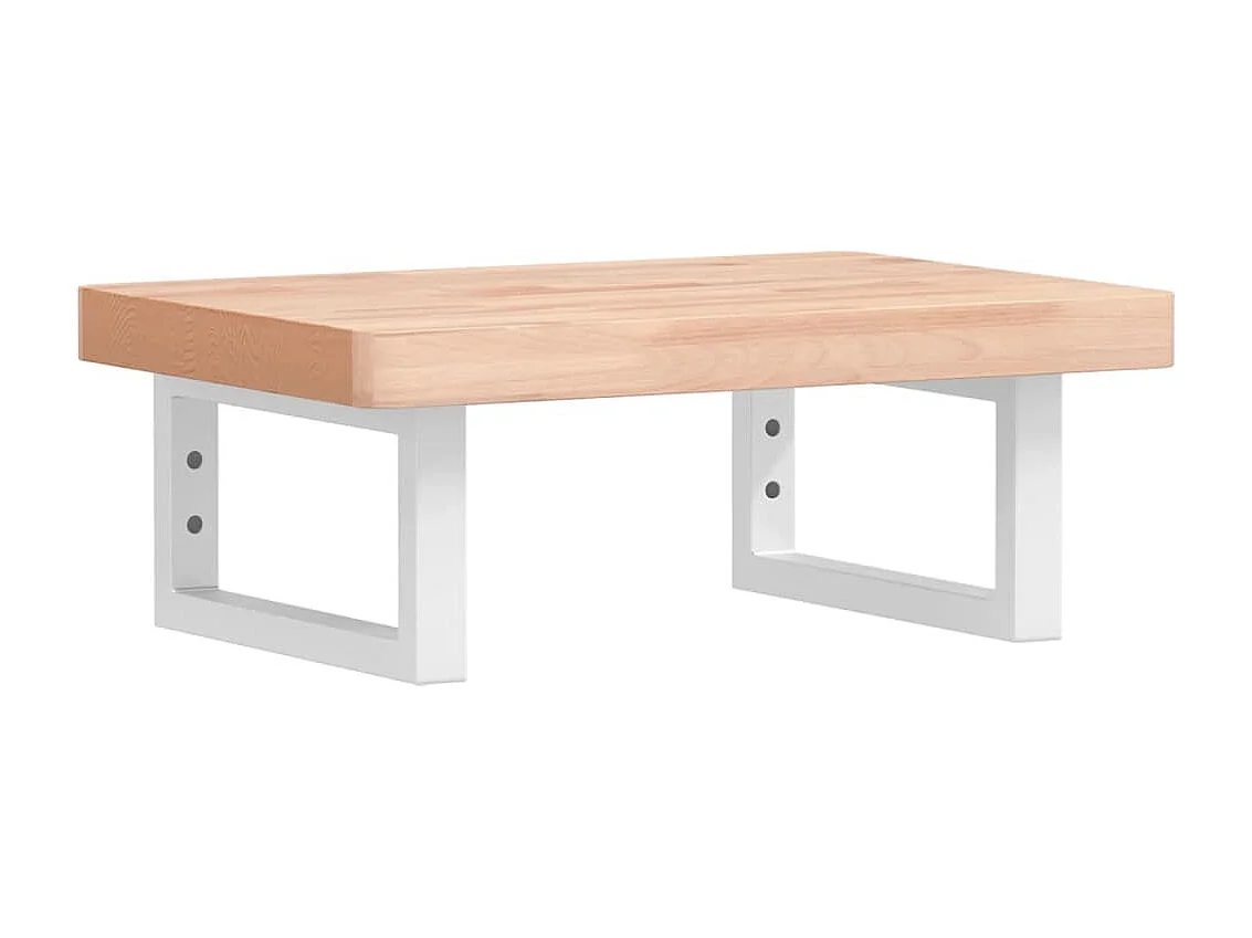 Étagère de vasque murale acier et bois massif de hêtre