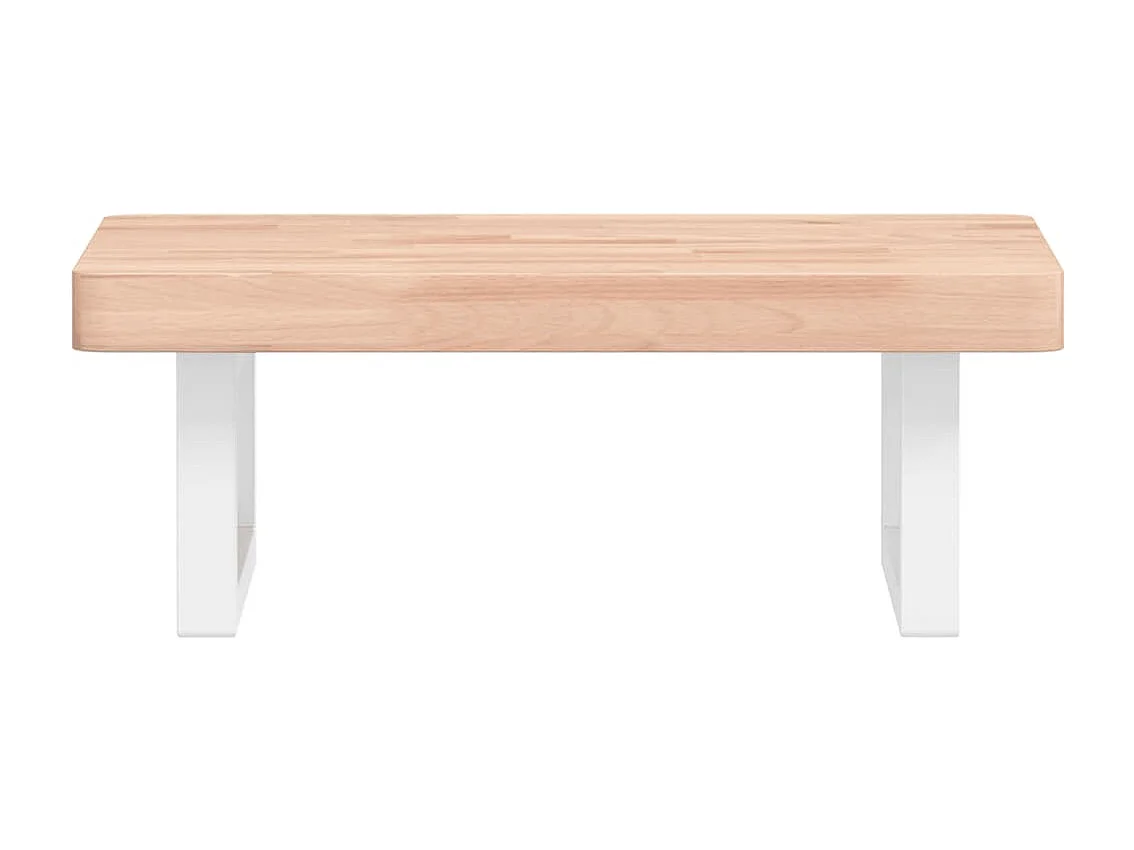 Étagère de vasque murale acier et bois massif de hêtre