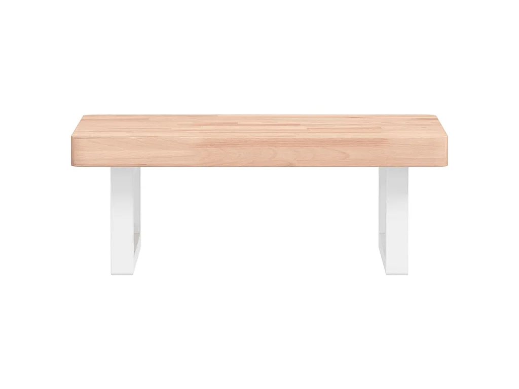 Waschbeckenregal Wandmontage Stahl und Massivholz Buche