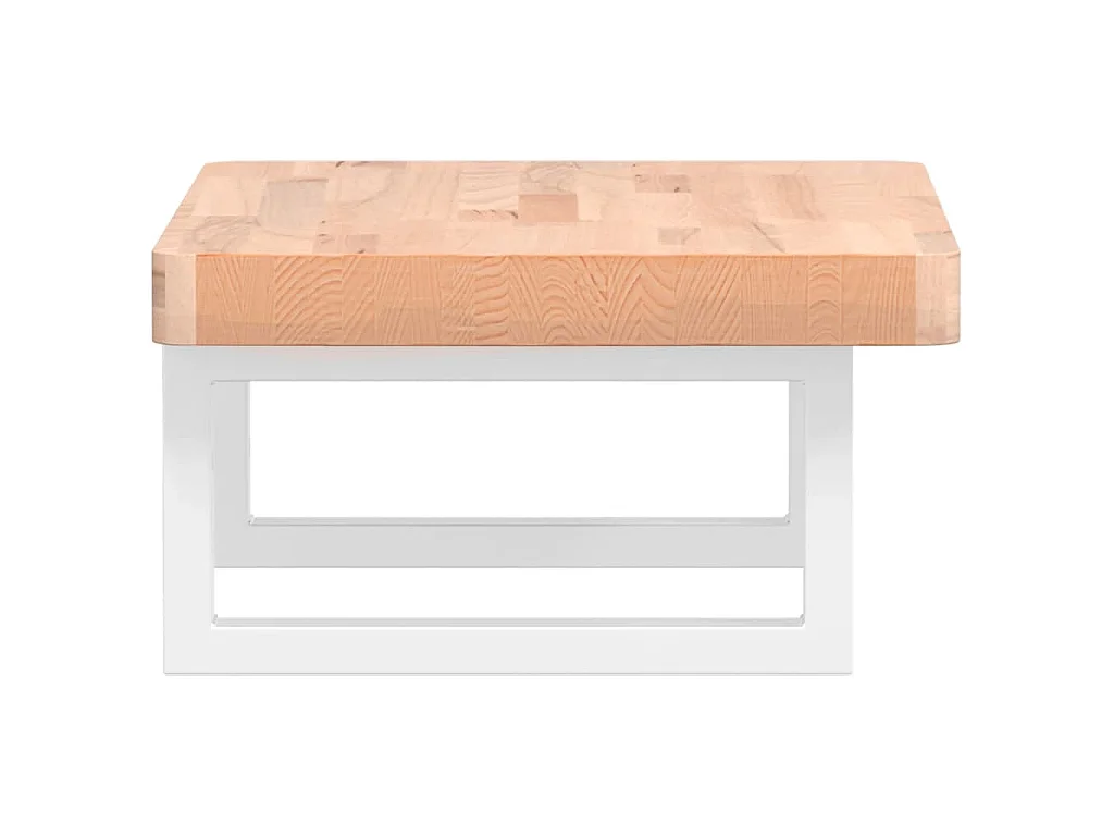Waschbeckenregal Wandmontage Stahl und Massivholz Buche