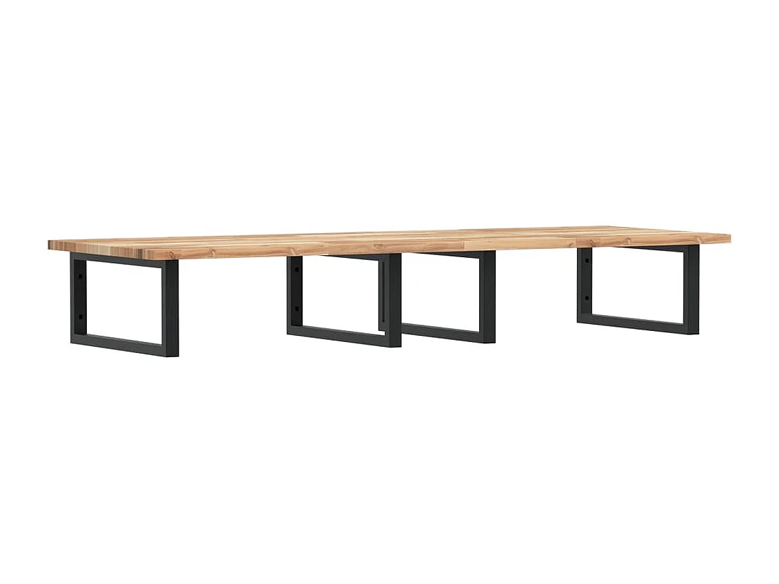 Estante de lavabo de pared acero y madera maciza de acacia