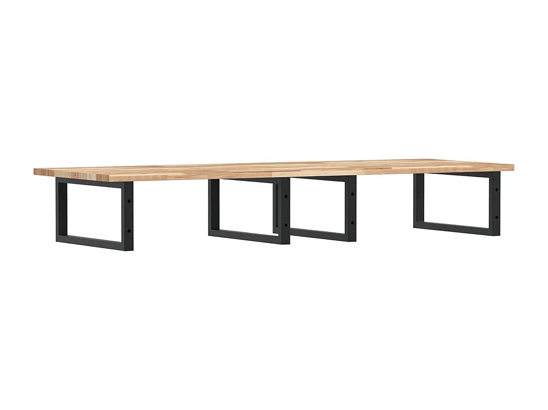 Estante de lavabo de pared acero y madera maciza de acacia