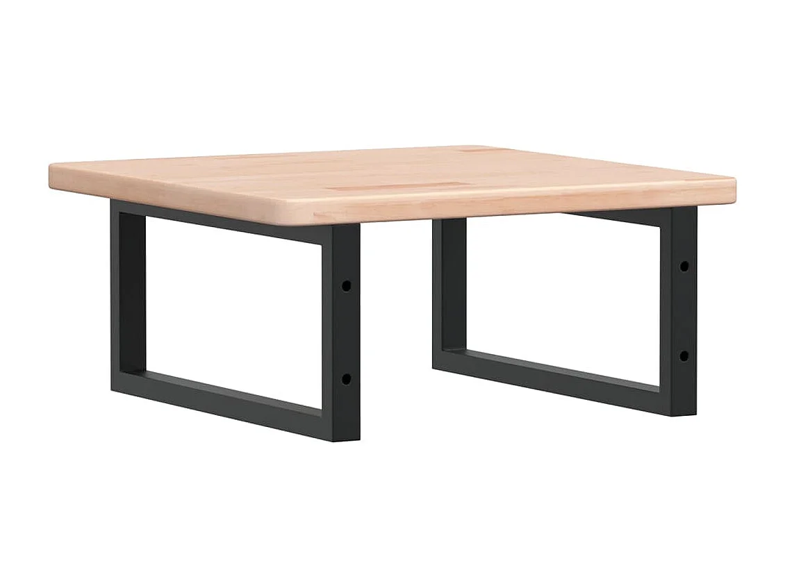 Étagère de vasque murale acier et bois de chêne massif