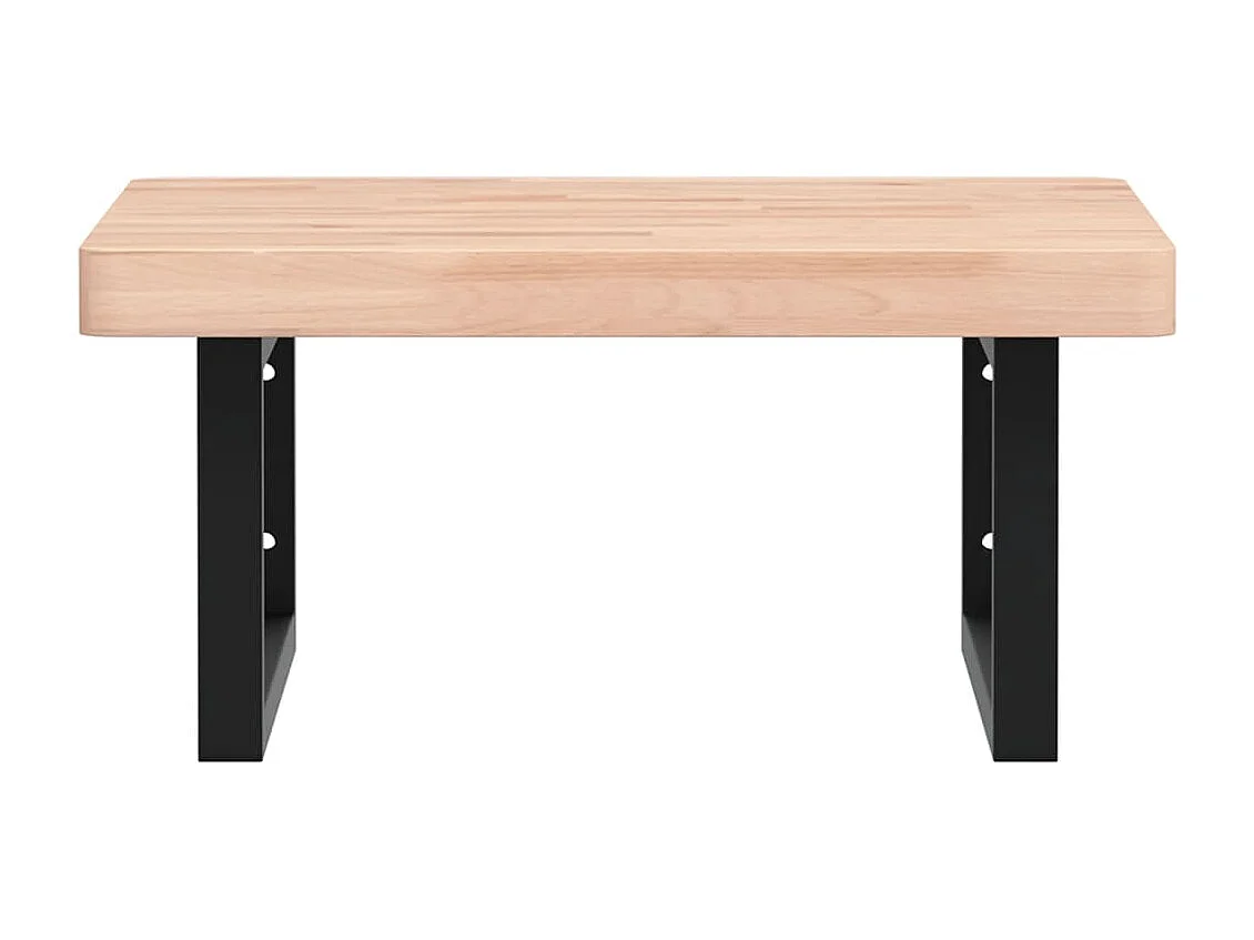 Waschbeckenregal Wandmontage Stahl und Massivholz Buche