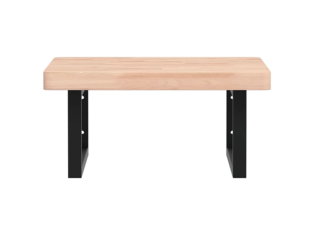 Badkamer wandschap staal en massief beukenhout