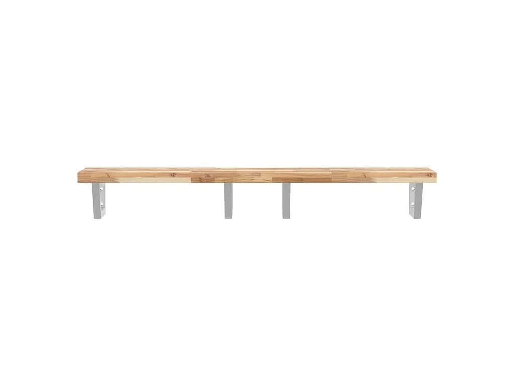 Waschbeckenregal Wandmontage Stahl und Akazienholz