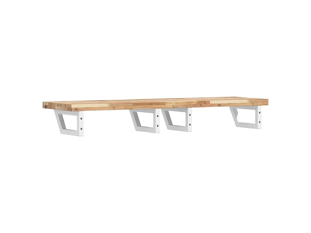 Waschbeckenregal Wandmontage Stahl und Akazienholz