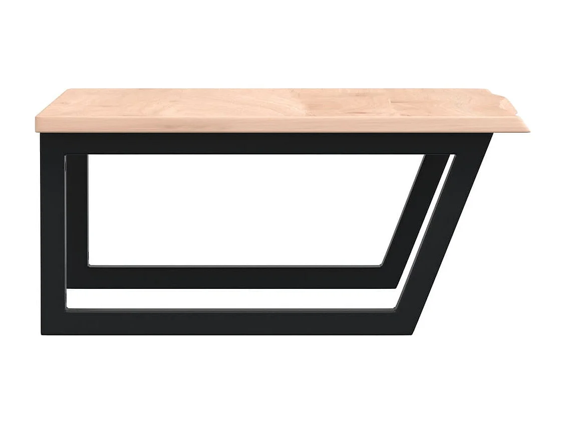 Ripiano a Parete per Lavabo in Acciaio e Massello di Rovere