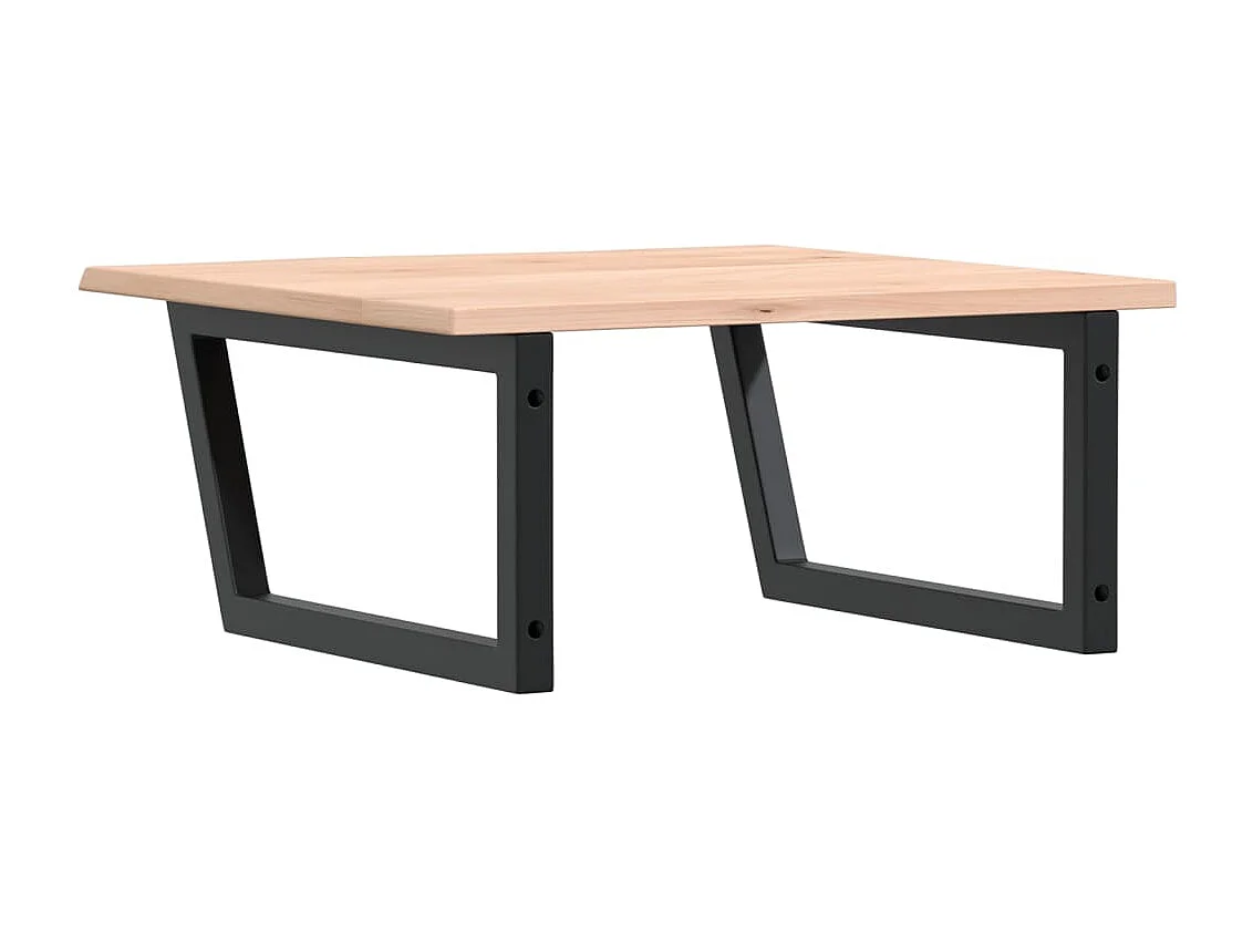 Étagère de vasque murale acier et bois de chêne massif