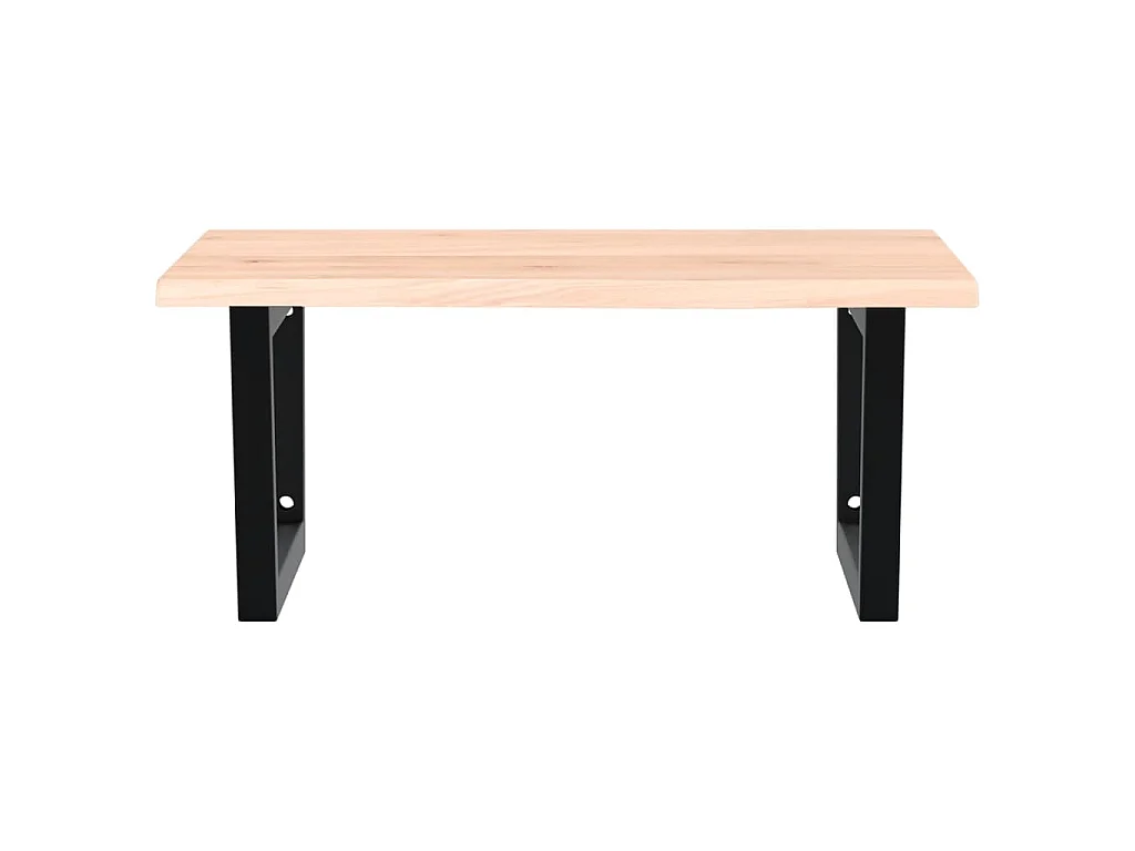 Estante de lavabo de pared de acero y madera maciza de roble