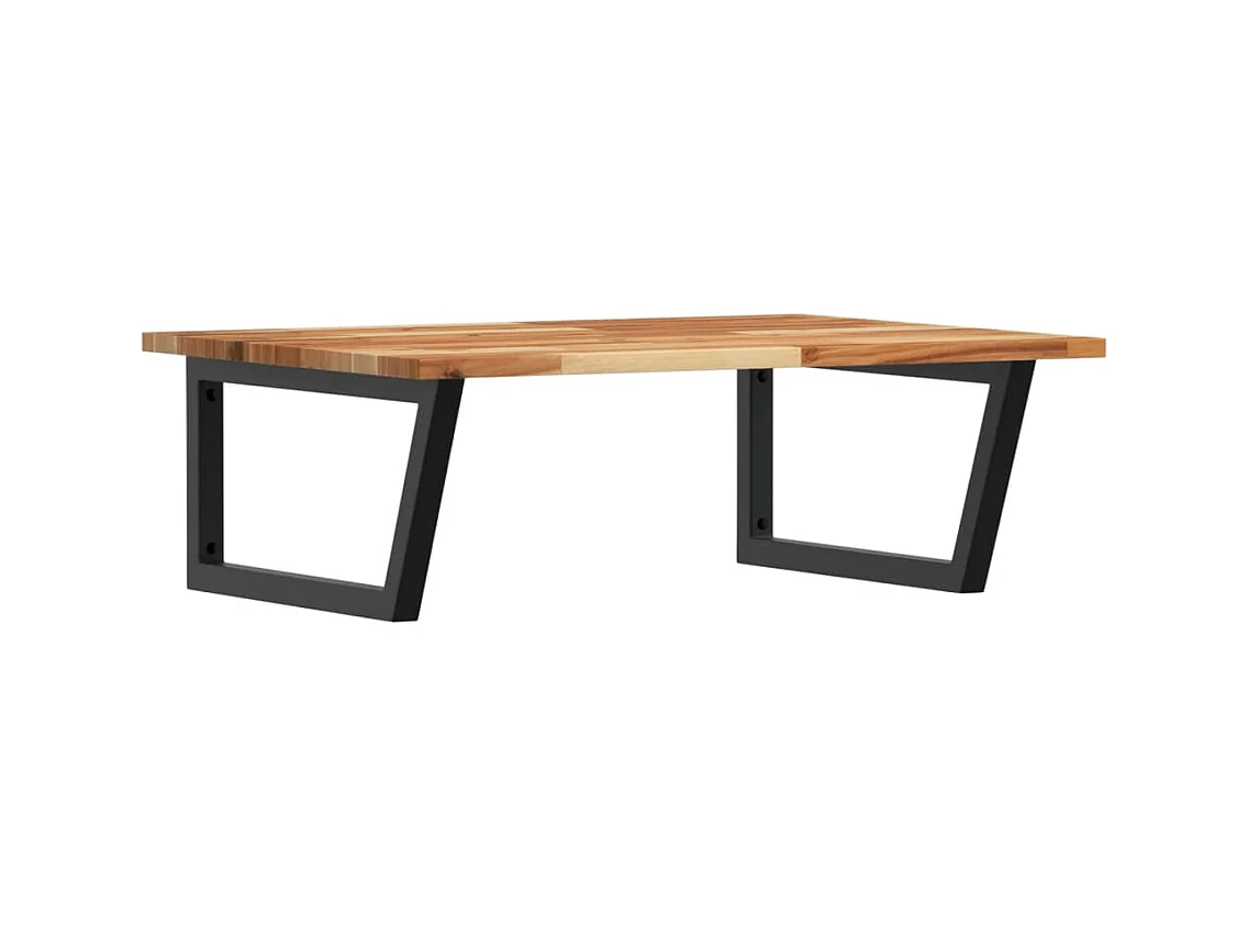 Étagère de vasque murale acier et bois massif d'acacia