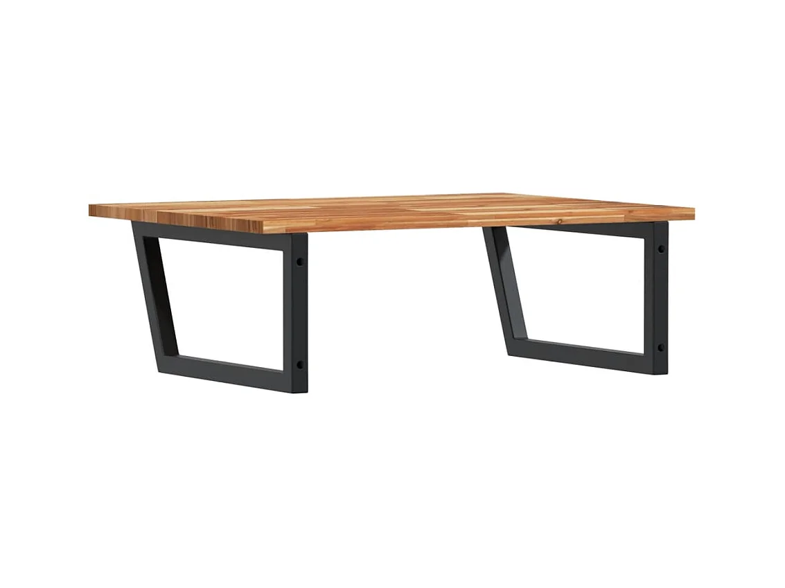 Étagère de vasque murale acier et bois massif d'acacia