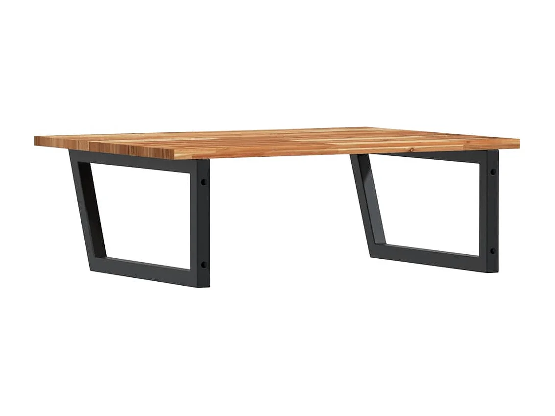 Étagère de vasque murale acier et bois massif d'acacia