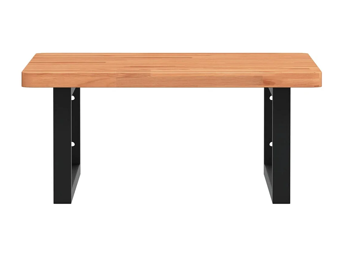 Badkamer wandschap staal en massief beukenhout