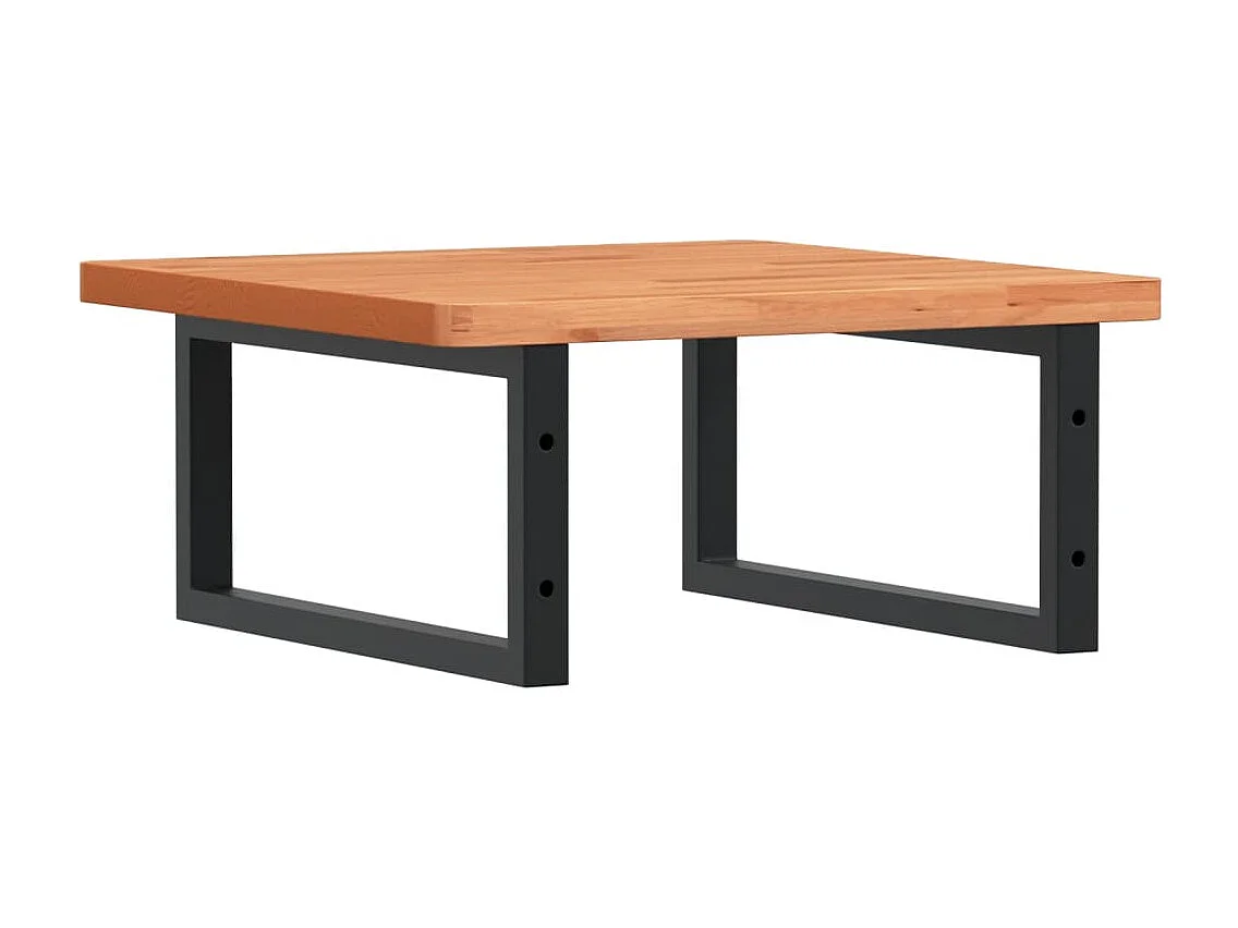 Étagère de vasque murale acier et bois massif de hêtre