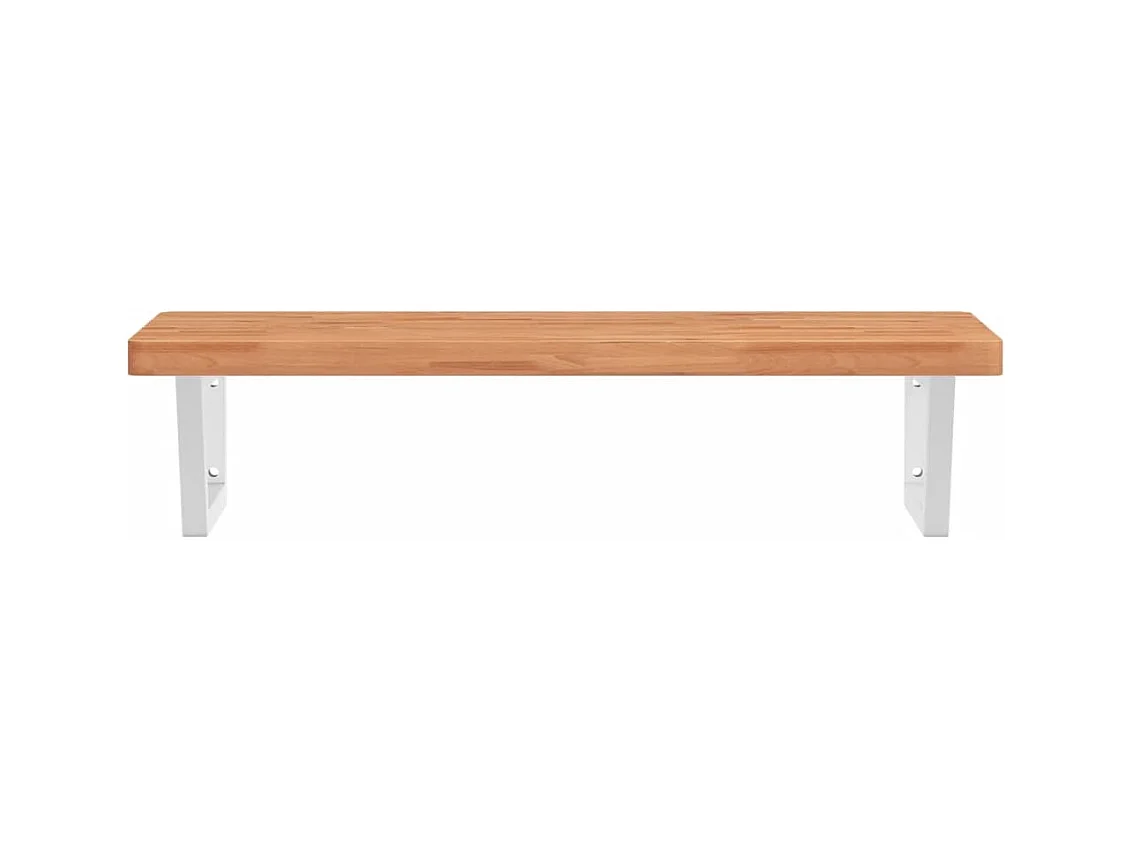 Badkamer wandschap staal en massief beukenhout