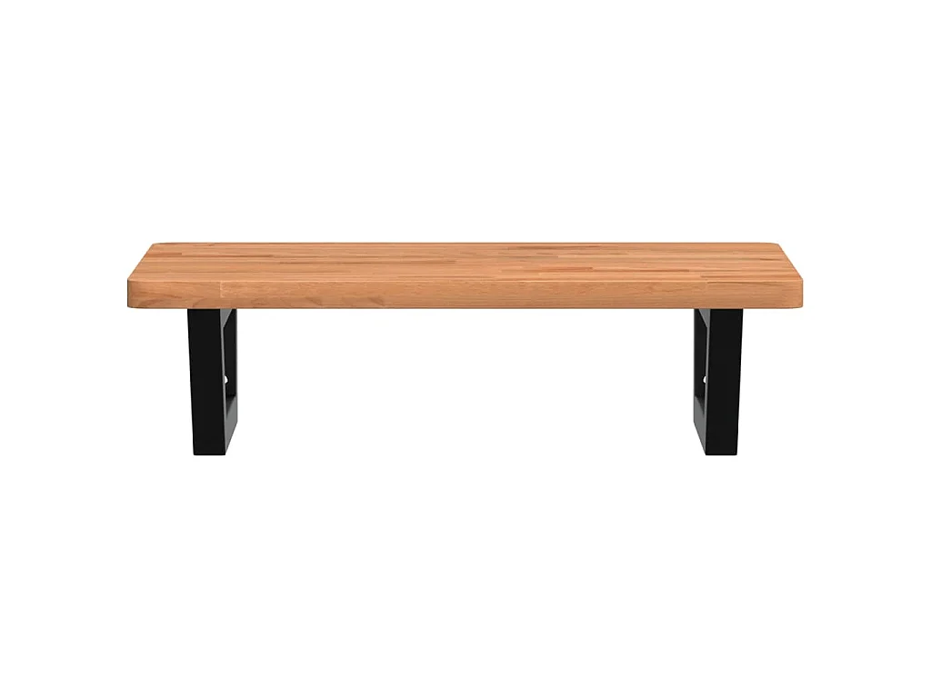 Badkamer wandschap staal en massief beukenhout