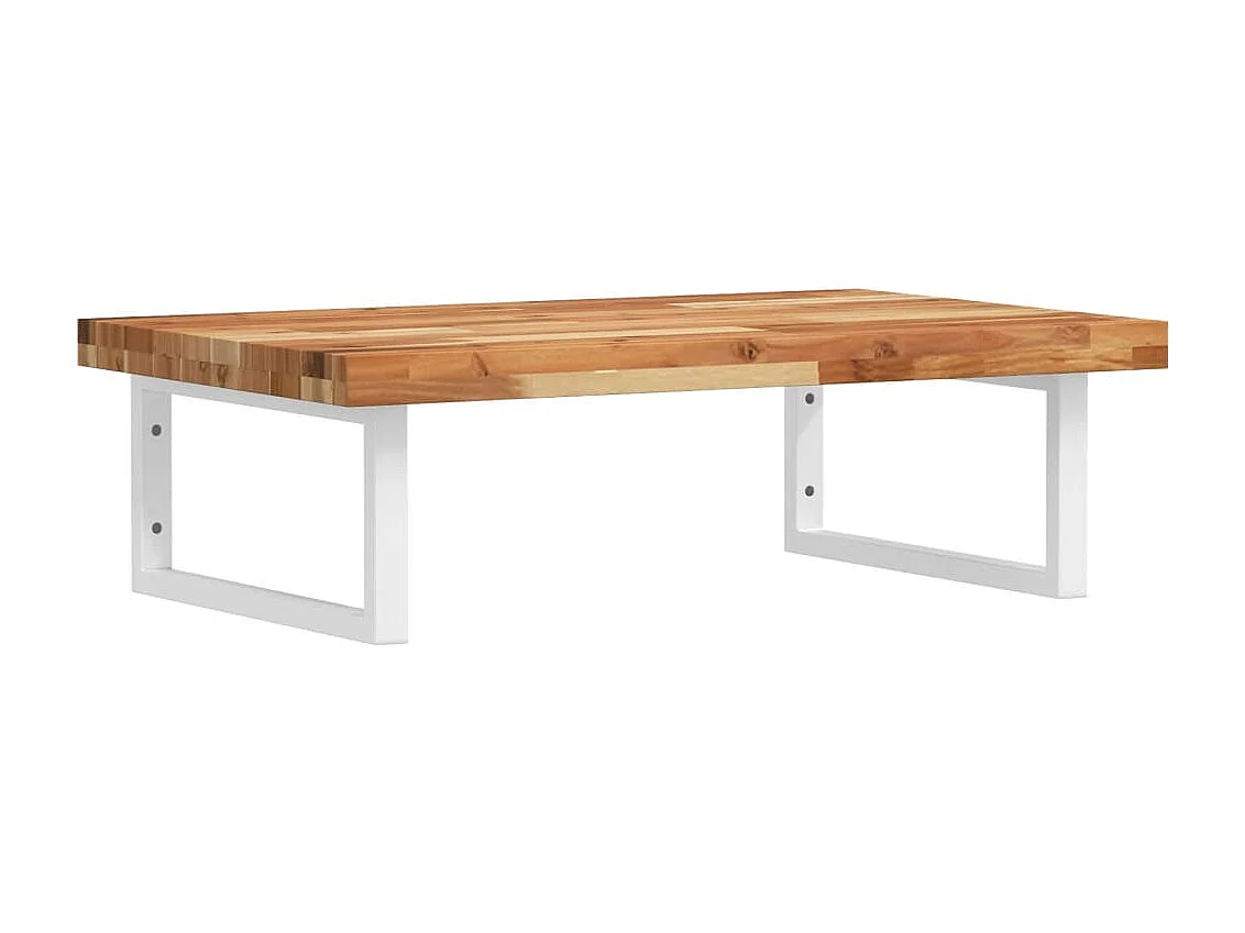 Estante de lavabo de pared acero y madera maciza de acacia