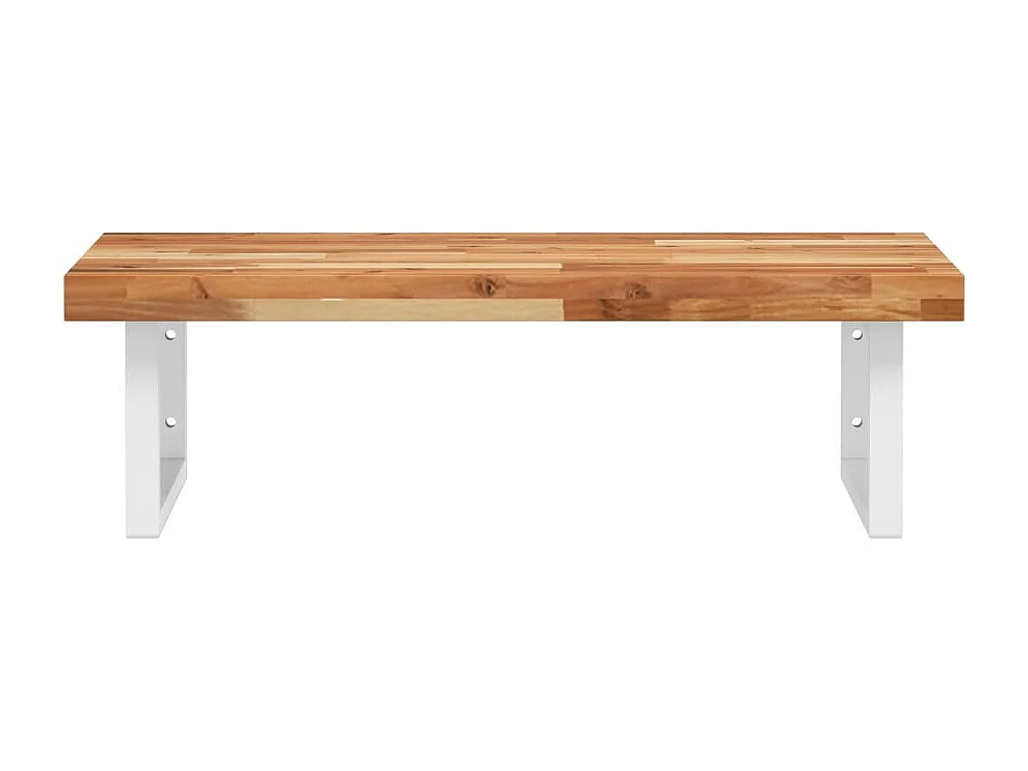 Estante de lavabo de pared acero y madera maciza de acacia