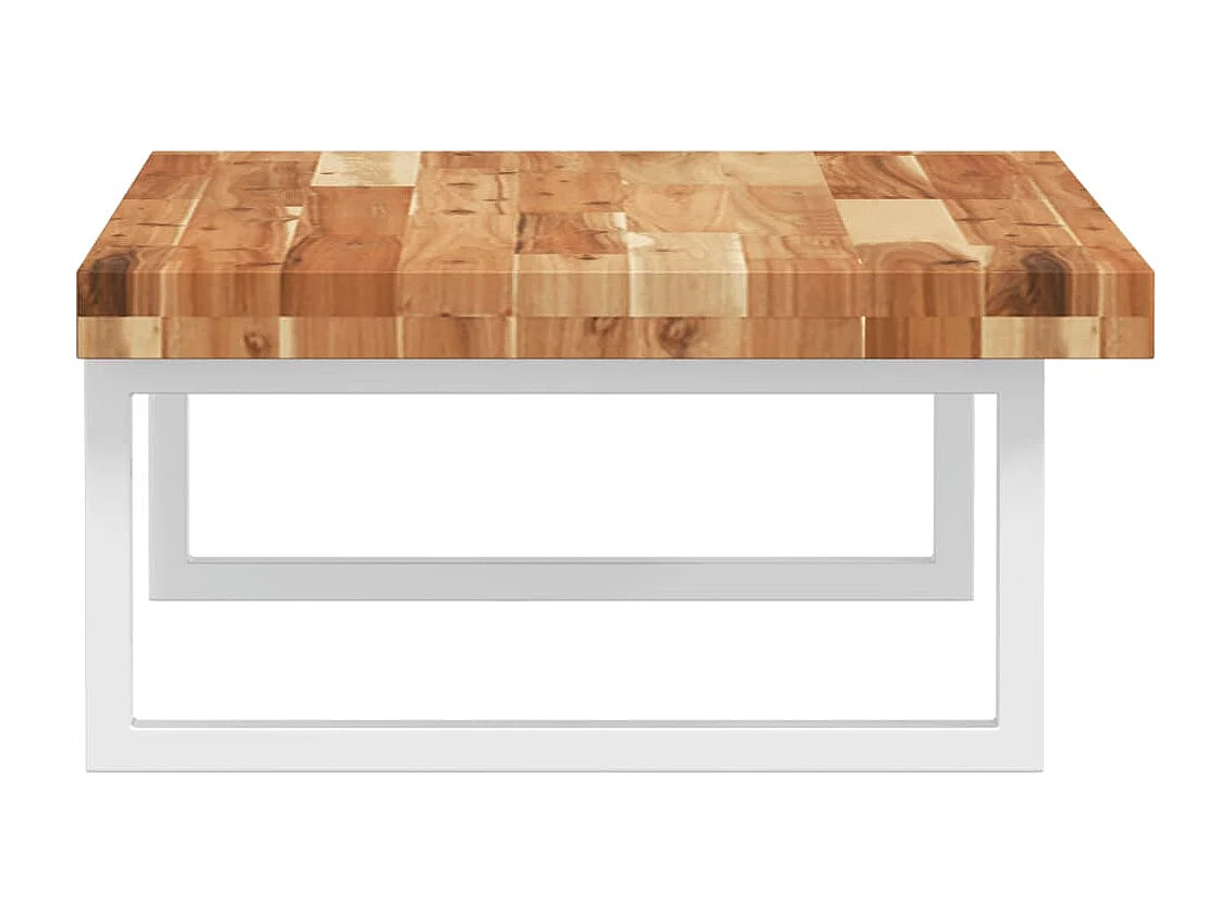 Estante de lavabo de pared acero y madera maciza de acacia