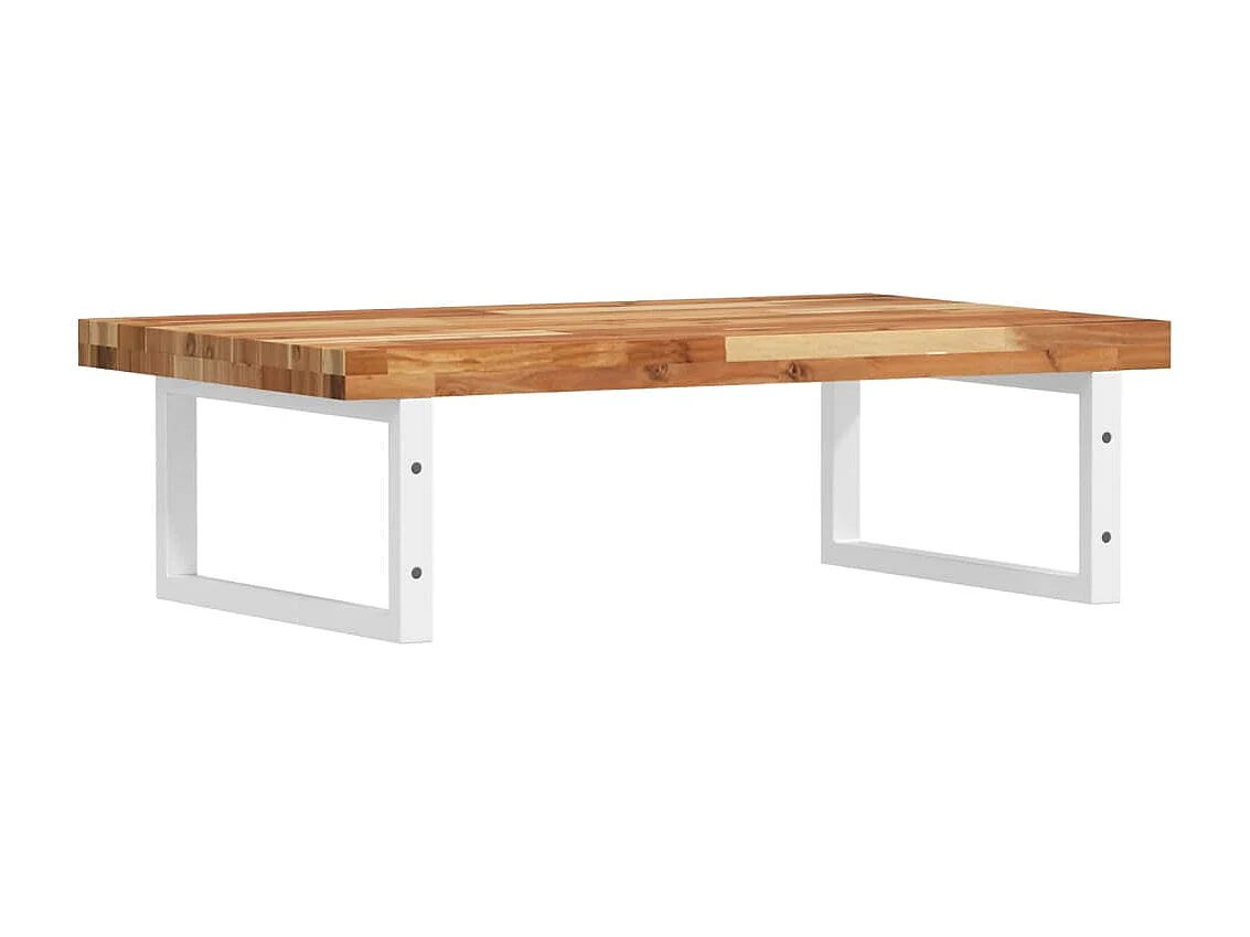 Estante de lavabo de pared acero y madera maciza de acacia