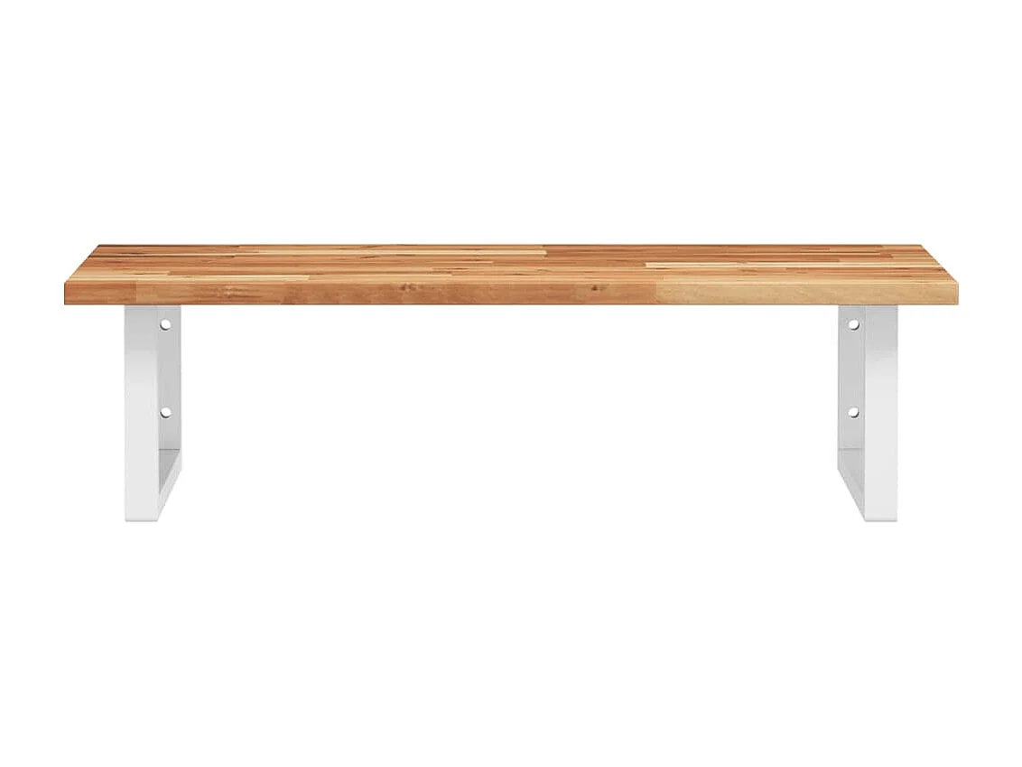 Estante de lavabo de pared acero y madera maciza de acacia