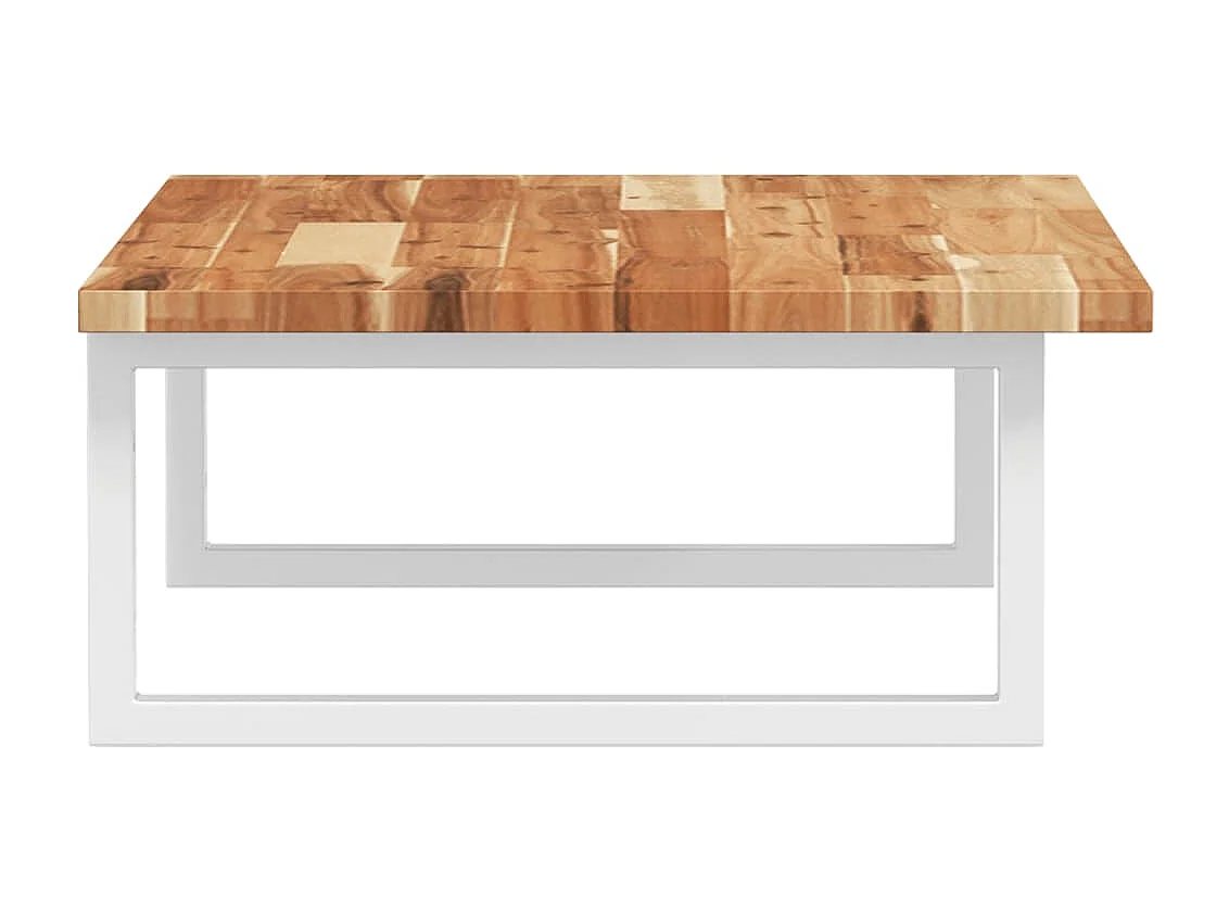 Estante de lavabo de pared acero y madera maciza de acacia