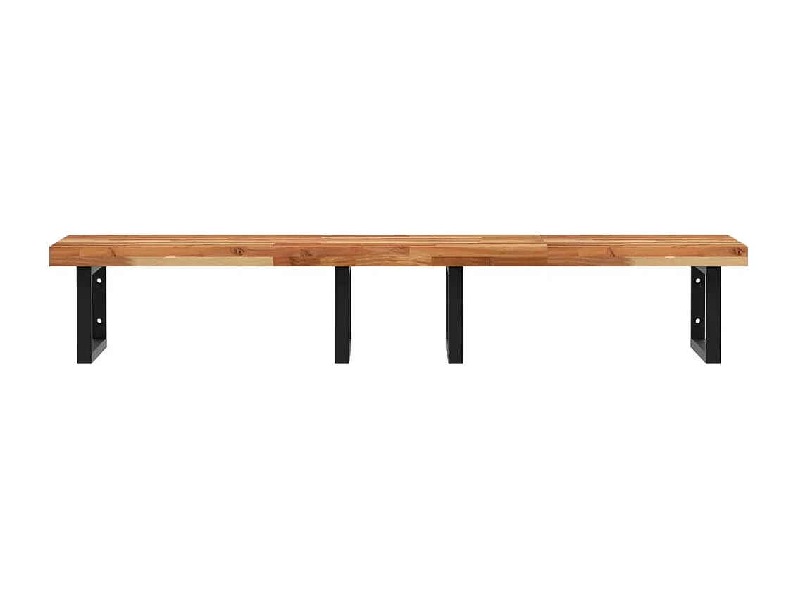 Waschbeckenregal Wandmontage Stahl und Akazienholz