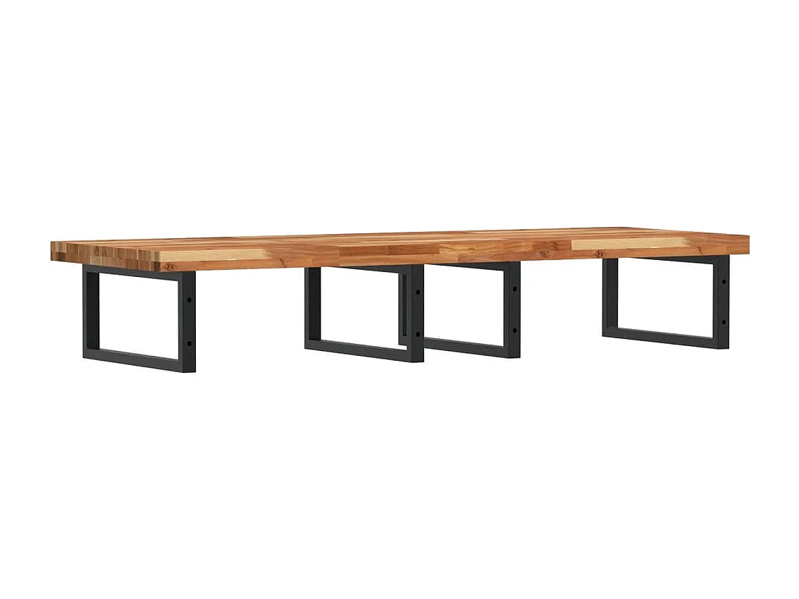 Waschbeckenregal Wandmontage Stahl und Akazienholz