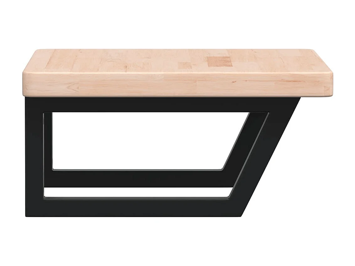 Étagère de vasque murale acier et bois de chêne massif