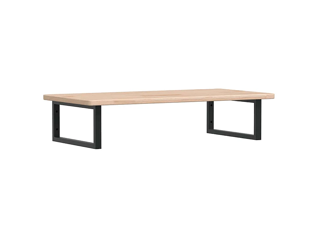 Ripiano a Parete per Lavabo in Acciaio e Massello di Rovere