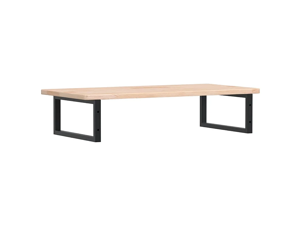 Ripiano a Parete per Lavabo in Acciaio e Massello di Rovere