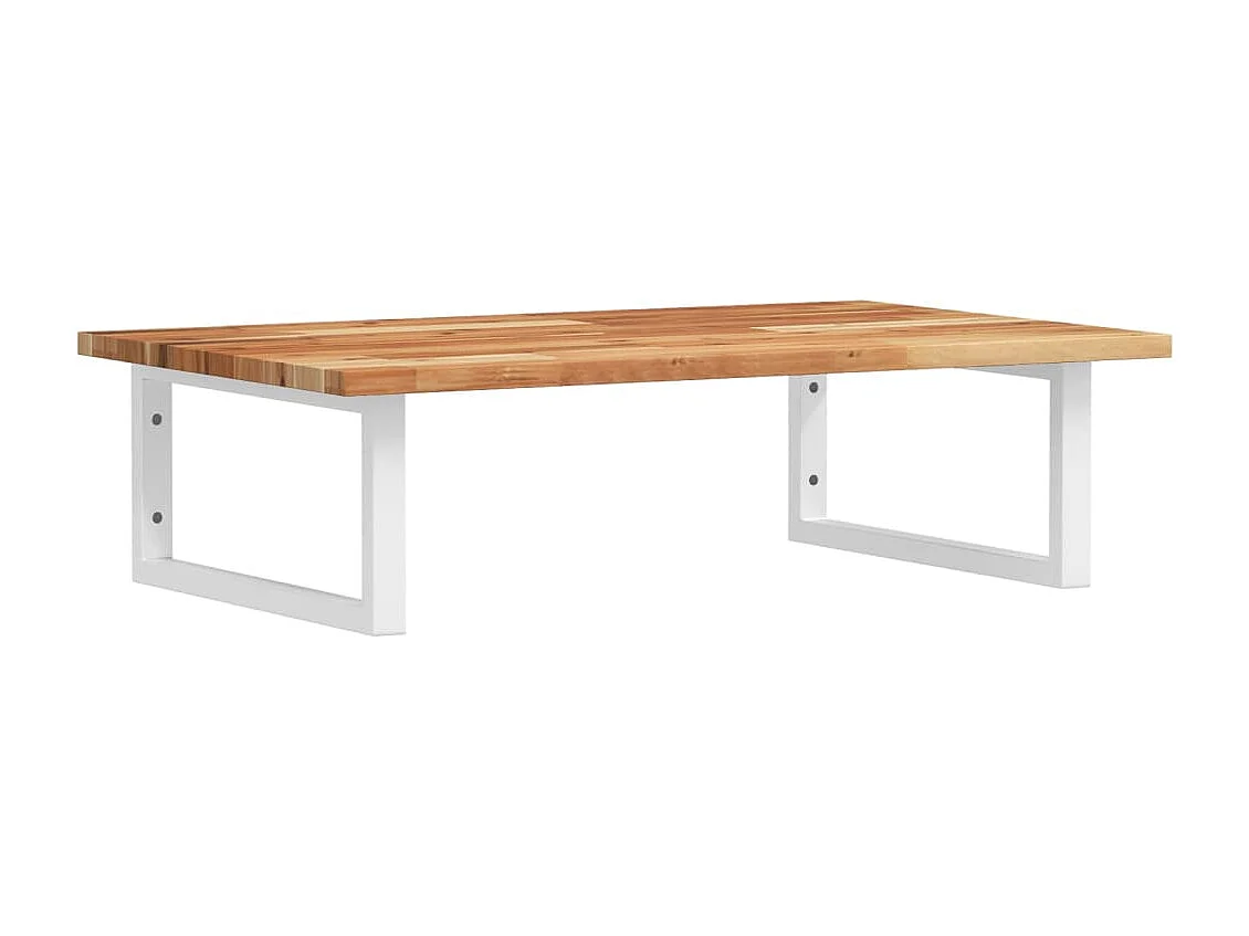 Estante de lavabo de pared acero y madera maciza de acacia