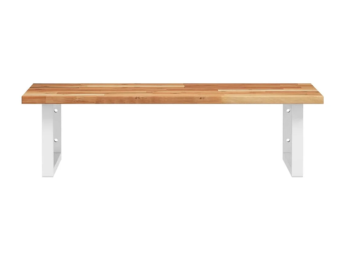 Estante de lavabo de pared acero y madera maciza de acacia