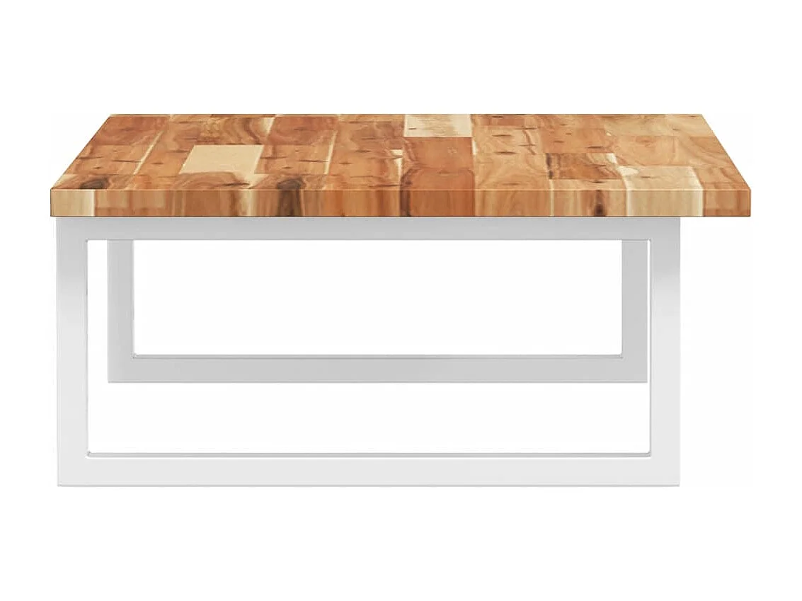 Estante de lavabo de pared acero y madera maciza de acacia