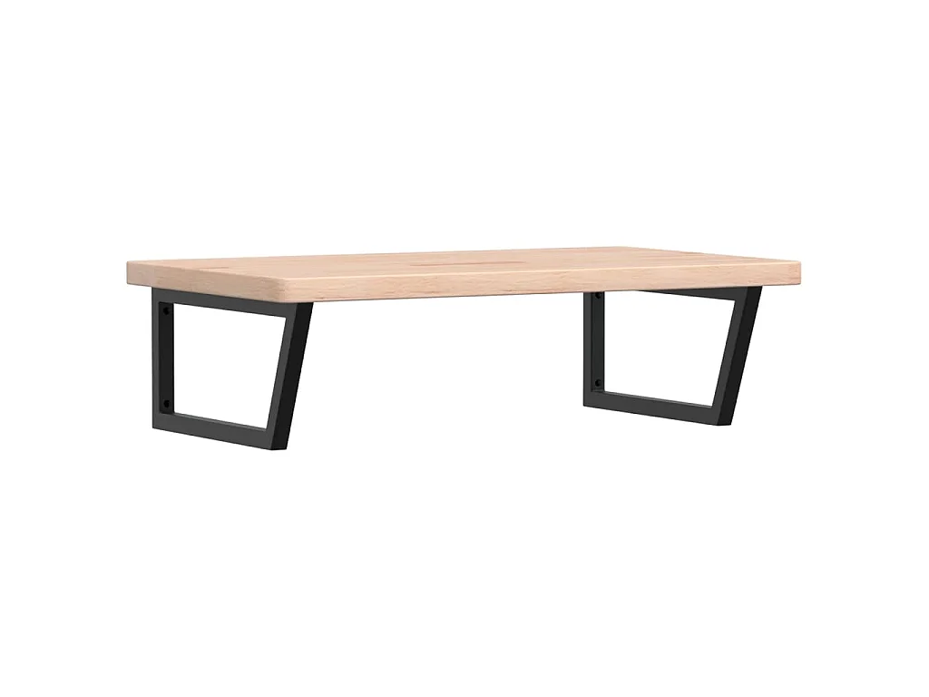Waschtischplatte mit Halterung Stahl und Massivholz Eiche