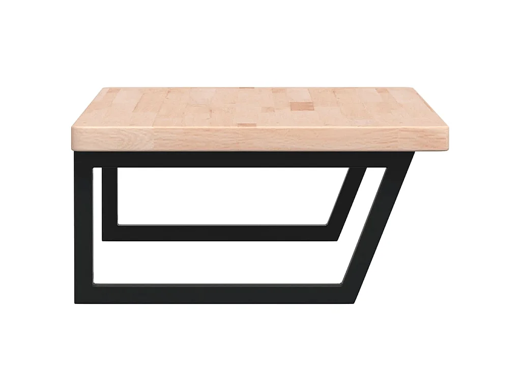 Waschtischplatte mit Halterung Stahl und Massivholz Eiche