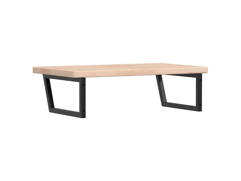 Waschtischplatte mit Halterung Stahl und Massivholz Eiche