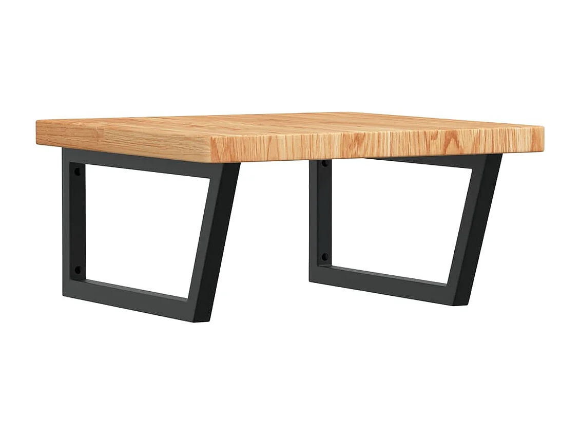 Badkamer wandschap staal en massief eikenhout