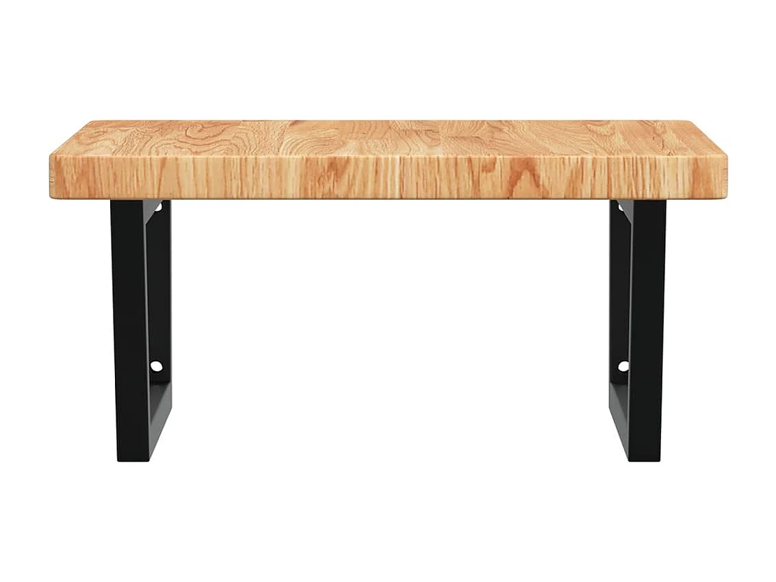 Waschtischplatte mit Halterung Stahl und Massivholz Eiche