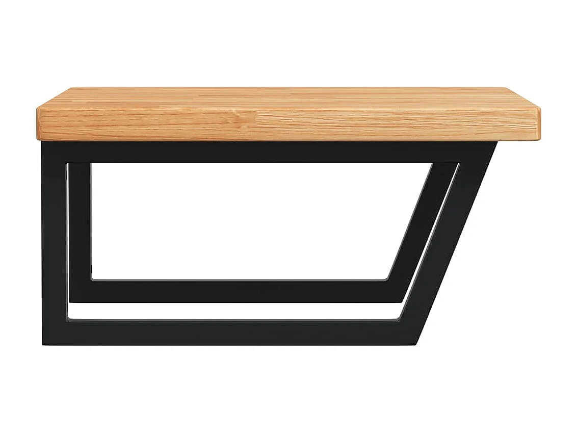 Waschtischplatte mit Halterung Stahl und Massivholz Eiche