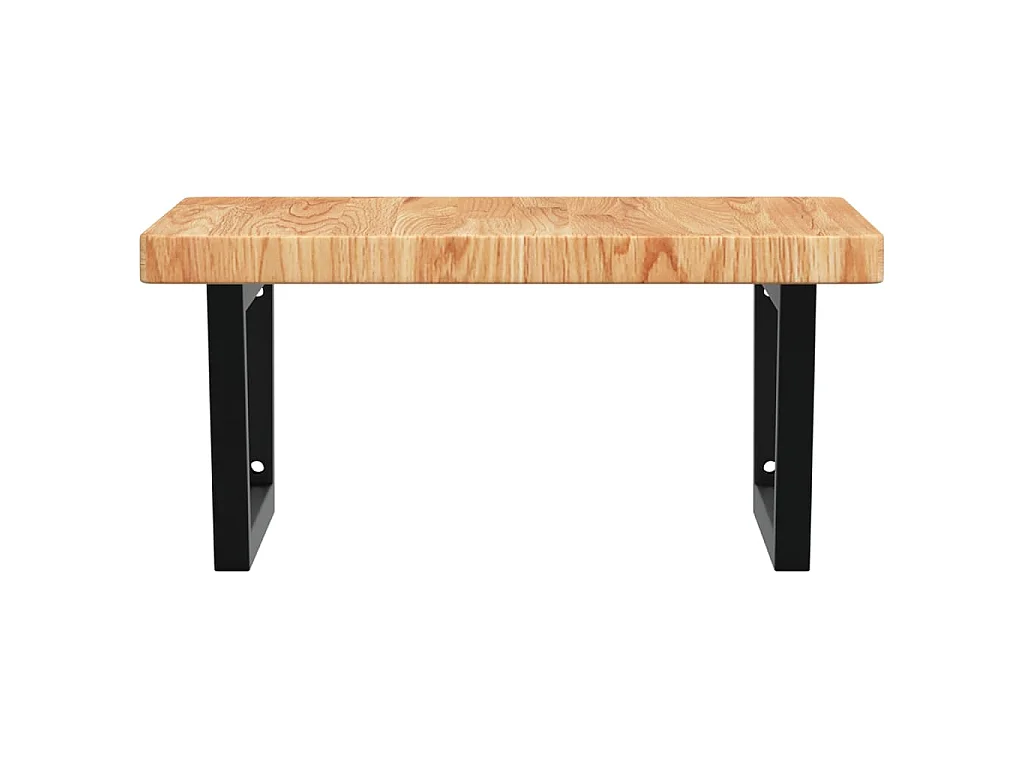 Waschtischplatte mit Halterung Stahl und Massivholz Eiche